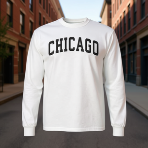T-shirt classica a maniche lunghe con stampa Chicago Throwback - Product Image 3