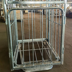 Chariot à cage roulante de stockage de fil d'entrepôt de transport personnalisé chariot logistique à 1 couche de plaque de zinc - Product Image 3