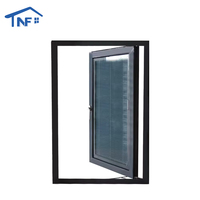 Ventana Abatible Lateral de Doble Vidrio, Personalizada, de Acero Inoxidable, Horizontal, Moderna, de Aleación de Aluminio, Tipo Casement