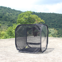 Terrarium d'observation extérieur souple et respirant pour papillons, motif uni noir, taille S, avec fermeture éclair