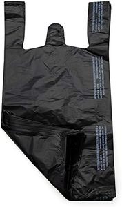 Sacs en HDPE noir pour T-shirts avec poignées longues, sérigraphiés, 8x4x16, emballage en vrac, fabriqués en Chine - Product Image 2