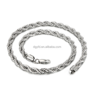Venta al por mayor personalizado <span class=keywords><strong>14K</strong></span> 18K chapado en <span class=keywords><strong>oro</strong></span> collar <span class=keywords><strong>de</strong></span> <span class=keywords><strong>cadena</strong></span> a granel <span class=keywords><strong>de</strong></span> acero inoxidable trenzado <span class=keywords><strong>oro</strong></span> cuerda <span class=keywords><strong>cadena</strong></span> para hombres mujeres fabricación <span class=keywords><strong>de</strong></span> joyas - Product Image 4