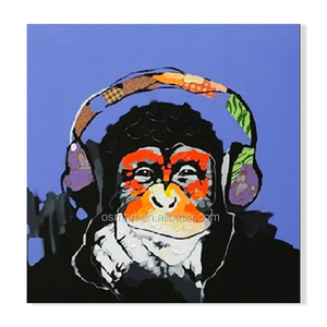 Hiện đại trừu tượng hand-Painted khỉ bức tranh sơn dầu đười ươi và GORILLA tác phẩm nghệ thuật cho trang trí nội thất <span class=keywords><strong>Canvas</strong></span> hỗ trợ cơ sở - Product Image 1