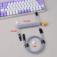 Câble USB-A vers Type-C enroulé FGG pour claviers mécaniques, double gaine personnalisée Aviator, transfert de données ultra-rapide pour le gaming