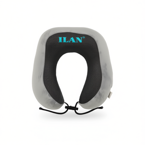 Cuscino da viaggio Ilan in memory foam grigio scuro, supporto per il collo per viaggi in aereo e in auto - Product Image 2