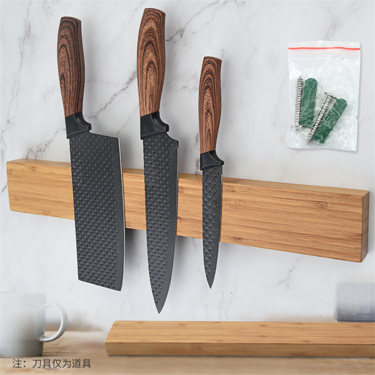 Kitchen Exquisite Long Strong Wooden Magnetic Knife Holder