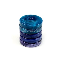 Jeu de société adulte en résine acrylique marbrée bleue Backgammon Checker Jeu de pièces d'échecs Jetons