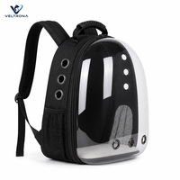 Sac à dos de transport pour animaux de compagnie en forme de capsule spatiale avec fenêtre transparente, sac à dos respirant pour chat avec ouvertures d'aération et poche en filet