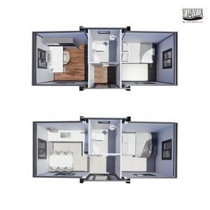 CE-gecertificeerde veilige module voor gastenkamer in de achtertuin & thuiskantoor, 10ft platdak bi-wing uitbreidbare containerhuis - Product Image 2