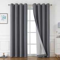 Rideaux occultants gris OWENIE pour chambre à coucher, rideaux occultants fins, rideaux à œillets 100 % occultants pour salon