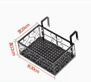 <span class=keywords><strong>Jardinière</strong></span> rectangulaire en métal noir à suspendre, pot <span class=keywords><strong>de</strong></span> fleurs en fer avec crochets <span class=keywords><strong>pour</strong></span> balcon et jardin extérieur - Product Image 1