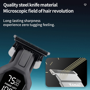 Kemei Km-1358 Tagliacapelli Ricaricabile Senza Fili con Batteria Potente da 1200mAh, 7500 RPM, 3 Colori Disponibili, Bassa Rumorosità - Product Image 3