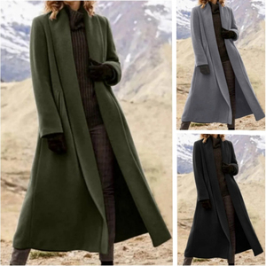Cappotti Lunghi in Lana da <span class=keywords><strong>Donna</strong></span> 2026, Soprabiti Casual in <span class=keywords><strong>Tweed</strong></span> Tinta Unita con Imbottitura in Cotone, Taglie Forti, <span class=keywords><strong>Giacche</strong></span> Invernali Lunghe da <span class=keywords><strong>Donna</strong></span> - Product Image 3