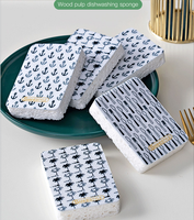 Ensemble d'éponges en polyester en forme de sourire, petites, multifonctions, absorbantes, pour le nettoyage de la cuisine, des ustensiles et des assiettes