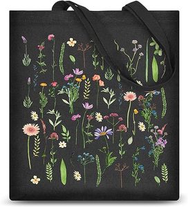 LILA LILA Cotton <b>Canvas</b> Tote Bag Multi-Pocket Vest Design Logo Drawstring Closure Foldable for Gift Giving <b>Plain</b> Shopping Bags - Product Image 1