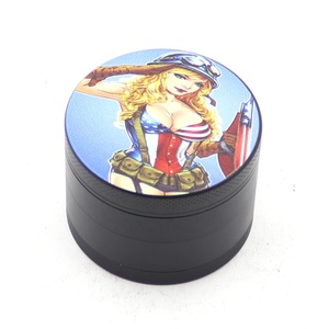 Di alta qualità 4 pezzi 50 millimetri 2 pollici Americano bella ragazza in lega di zinco di spezie tabacco herb sigaretta grinder accessori per il fumo - Product Image 6