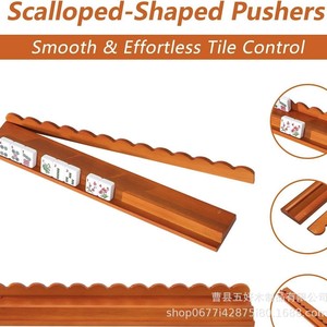 Wooden Mahjong Stand Wave Shape Solid Wood <b>Desktop</b> Game Accessory Blue Pink Orange Green - Product Image 3