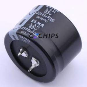 LAH-63V332MS52 # Condensateur électrolytique en aluminium à encliquetage, composant traversant (THT), D35xL25mm 3300uF 20% 63V 10mm - Product Image 1