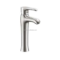 Robinet de lavabo monotrou Taplink en acier inoxydable 304, finition nickel brossé anti-traces de doigts, style moderne, à poser sur le comptoir