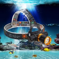 Phare LED rechargeable super lumineux pour la plongée, la pêche sous la pluie-Phare sous-marin étanche avec source d'alimentation 6V DC