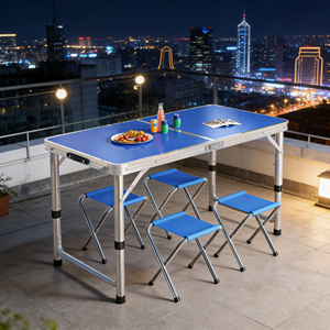 Table de pique-nique pliable portable de 6 pieds pour événements et locations – Banc de jardin pliable - Product Image 4