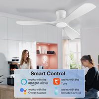 Pour YOUKAIN 52 pouces moderne Simple une lumière ventilateur de plafond avec gradateur télécommande inversée 3 pièces lame en bois alimentation électrique Sou