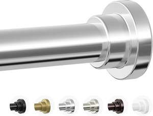 Tringle de Douche en Acier Inoxydable Sans Perçage, Réglable, Antidérapante, Robuste, à Tension, pour Salle de Bain - Product Image 1