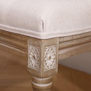 Tabouret en tissu avec capitonnage boutonné et pieds en bois, ajoute du caractère à votre salon <span class=keywords><strong>ou</strong></span> votre chambre - Product Image 2