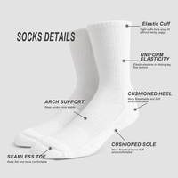 Chaussettes souples Crew avec logo personnalisé Chaussettes en coton unisexes avec broderie jacquard pour hommes Chaussettes sport personnalisées avec logo brodé