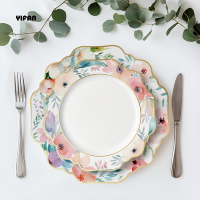 Service de table en céramique Sunfloewr 2025, nouveau design, motif bucolique, nouveau service de table pour mariage et événements/Restauration/Location