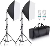 Kits d'éclairage Softbox 50x70CM pour la photographie, système d'éclairage professionnel avec ampoules photographiques E27, équipement de studio photo