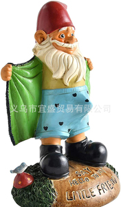 Statua di Gnomo da Giardino Divertente e Malizioso, Figurina di Gnomo da Prato, Gnomo che dice 'SALUTA IL MIO PICCOLO <span class=keywords><strong>AMICO</strong></span>', Gnomo da Giardino con Mutandine in Vista, Decorazione da Giardino - Product Image 2