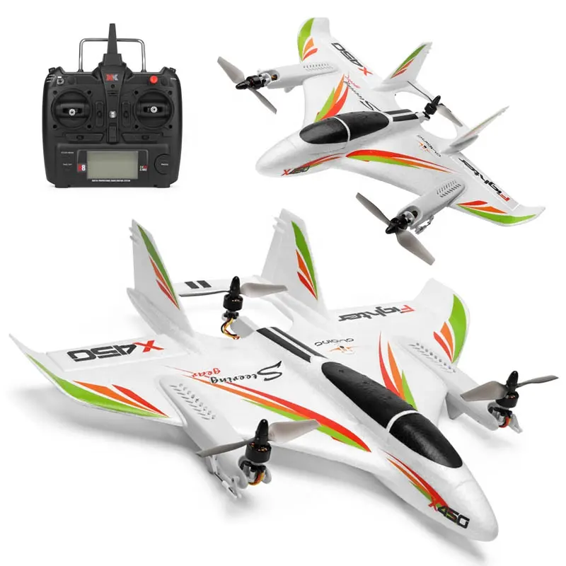 WLtoys X450 3D 6CH Brushless EPO Stunt Airplane 2.4G Rc Glider Fixed Wing Aircraft with LED Light