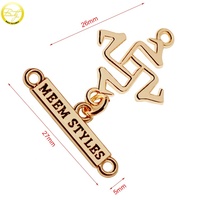 Étiquettes métalliques personnalisées pour maillots de bain, plaquées or, badges de logo pour vêtements et abayas, étiquettes à coudre avec lettres en relief pour maillots de bain et chaussures
