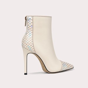 Bottines à talons hauts pointus pour femmes, avec cristaux, couleur <span class=keywords><strong>beige</strong></span> clair, collection automne, par l'usine Lily Wei - Product Image 2
