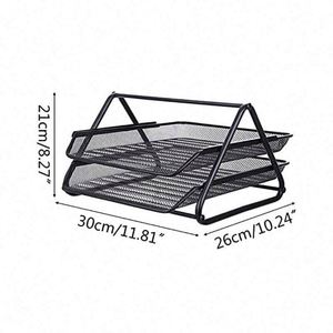 Best Quality Home Office Desktop <b>File</b> <b>Tray</b> Detachable 2 Tiers Metal Mesh Stackable Desk <b>File</b> Document Organizer - Product Image 3