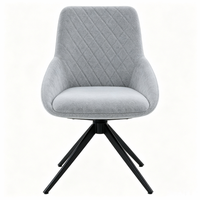 Fauteuil pivotant à dossier haut très vendu, pivotant à 360 degrés, avec coussin en mousse épaisse, base en métal noir à 4 étoiles