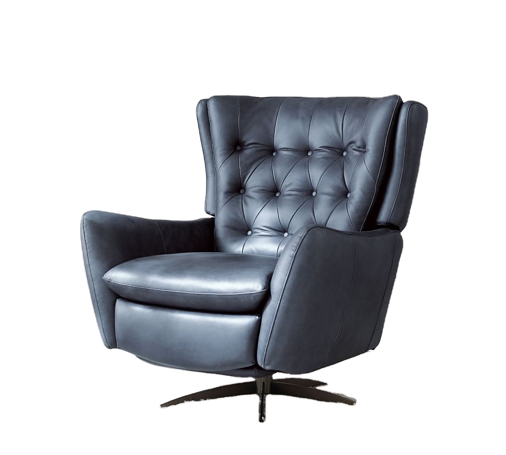 sofa reclinable indoor furniture tufted leather swivel recliner