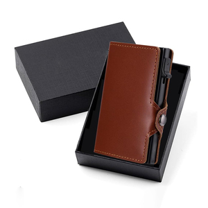 Casekey Shinning Oil Wax Genuine Leather Smart <b>Card</b> <b>Holder</b> <b>Wallet</b> Slim Aluminium RFID Blocking Pop up Credit <b>Card</b> Case <b>Wallet</b> - Product Image 6