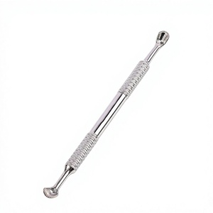 Double-Ended Blackhead Remover Spoon Expert 20 Type 1 Uno Loop & Oval Extractor with 15 Holes Stainless Steel Tool - Product Image 1