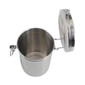 Récipient de stockage alimentaire en acier inoxydable argenté de grande capacité, boîte à café pour la maison et le café - Product Image 5