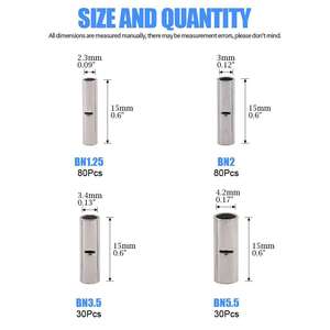 Conectores de Cobre Desnudo para Cables de 1-5 AWG, 220 Piezas, Tipo BN, Diseño de Barrera, Kit de Terminales - Product Image 3