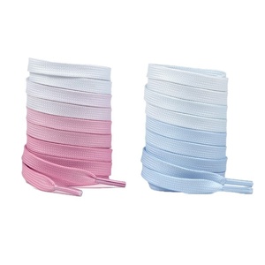 Lacets plats dégradés 8MM avec embout transparent, lacets dégradés arc-en-ciel multicolores en polyester, lacets de sport décontractés durables - Product Image 5