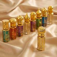 Nouveau flacon de parfum octogonal haut de 3, 6, 12 ml en verre avec applicateur à bille pour fiole, bâtonnet applicateur, rechargeable, conteneur mince avec bouchon à vis, emballage carton