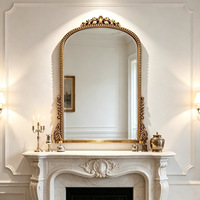 Miroir de maquillage sculpté sur mesure style campagne française, pour table de toilette, grand format, à poser sur bureau ou à suspendre au mur, modèle Cyber Celebrity