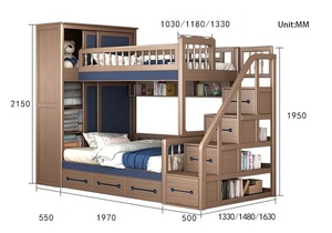 Cama Americana Alta y Baja, Litera Moderna, Cama Infantil Simple, Cama para Madre e Hijo - Product Image 6