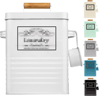 Lot de 2 bacs de rangement en métal pour linge, séchoir, porte-feuilles, porte-lessive, contenant de détergent