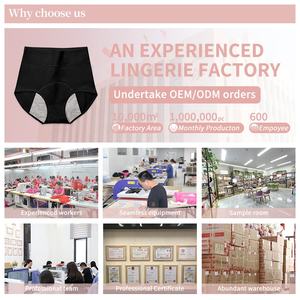 Aiermei, оптовая продажа, хлопковые 3 слоя с высокой талией, водонепроницаемые Многоразовые менструальные трусики, женское эластичное нижнее белье - Product Image 5