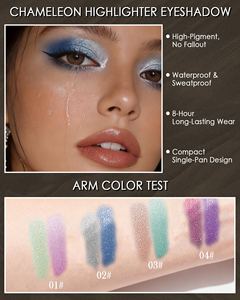 Sombra de Ojos Camaleón de Alta Pigmentación y Larga Duración, Polvo de Sombra de Ojos Multichrome Metálico, Venta al Por Mayor de Marca Privada - Product Image 2