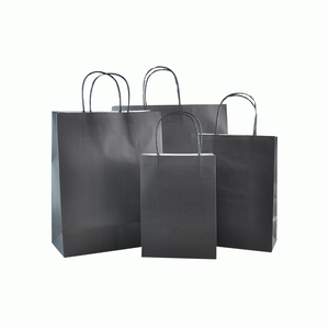 <span class=keywords><strong>Aliexpress</strong></span>-Bolsa de regalo de compras de papel personalizado, bolsa de papel Kraft personalizada con mango para zapatos, color negro, gran oferta - Product Image 1